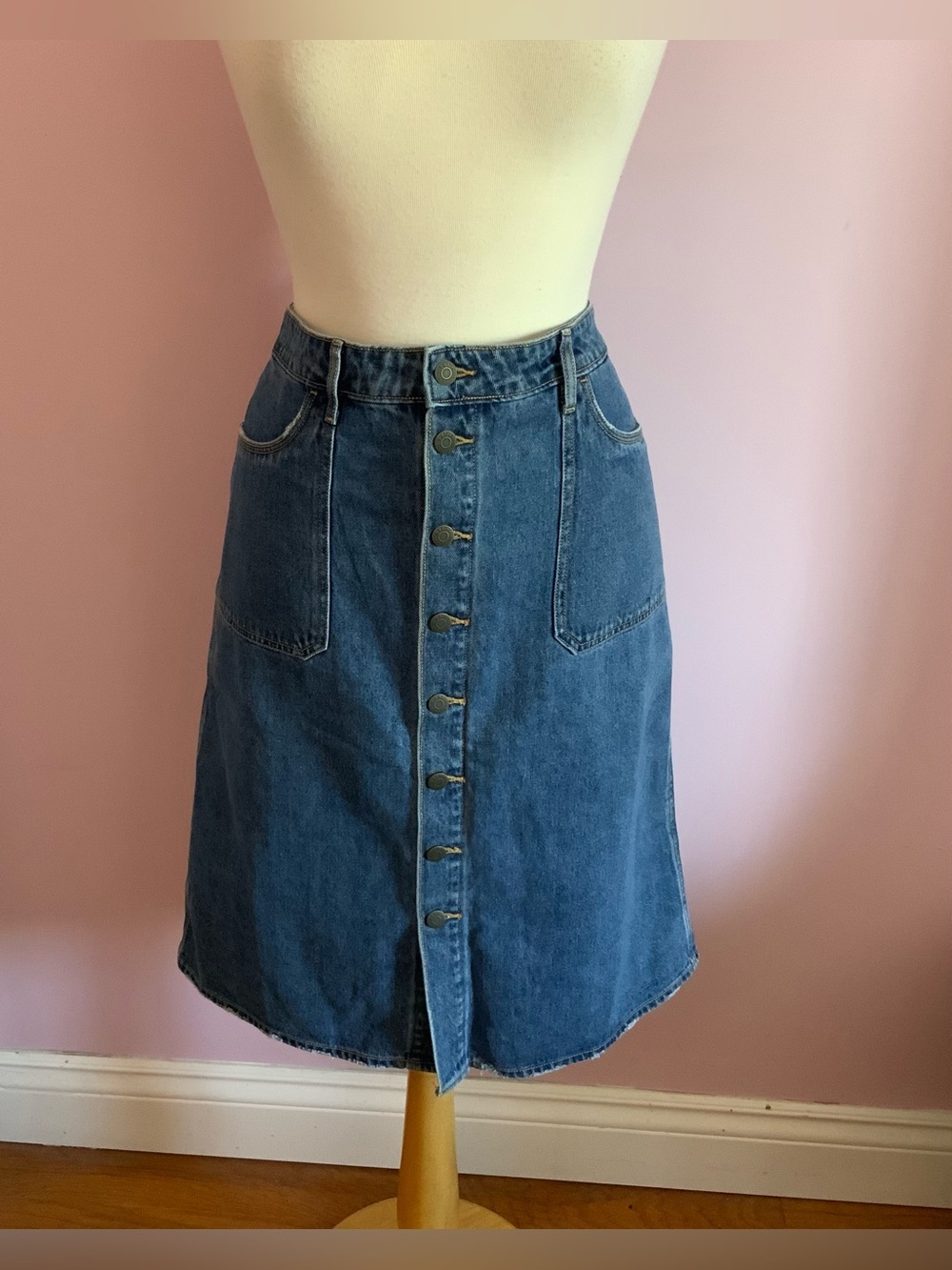Classic Blue High-Waist Women’s Jeans Skirt